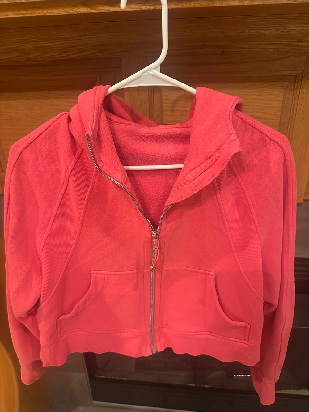 Lululemon Coral Pink Full Zip Cropped Hoodie Jacket